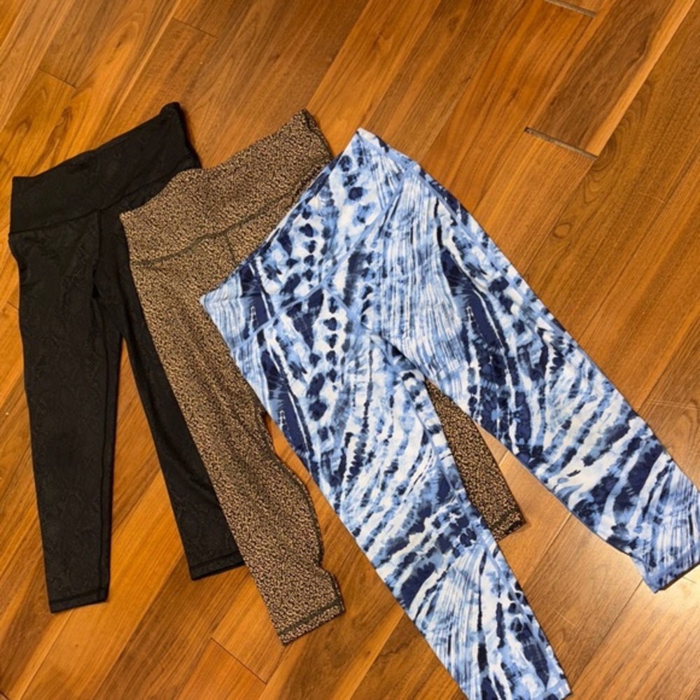 GapFit Eclipse Compression Large Regular Yoga Leggings Set of 3